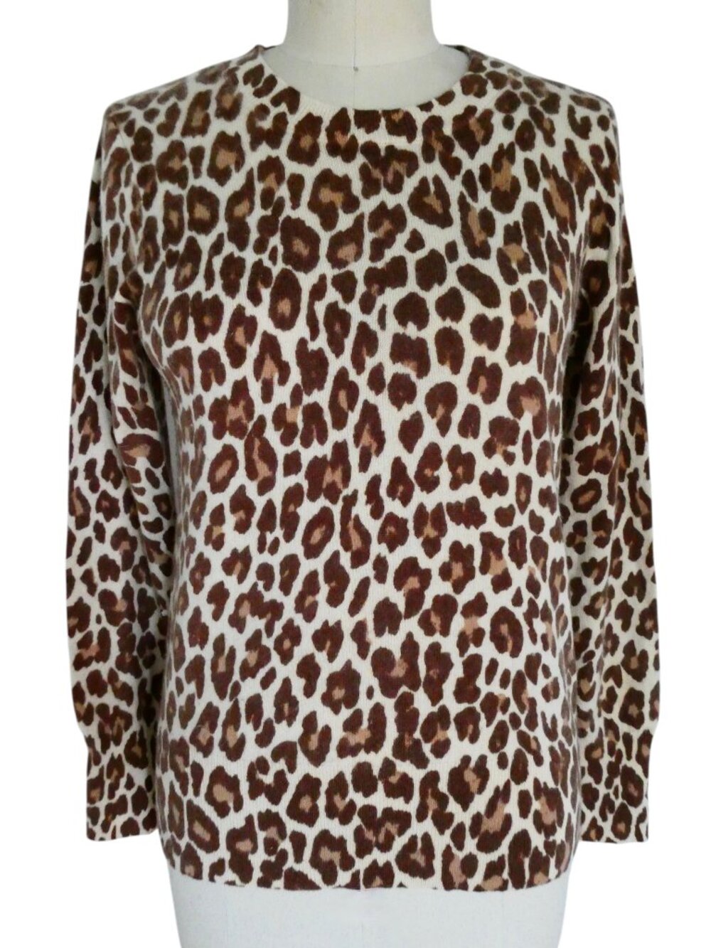 J CREW Animal print Cashmere sweater sz S #BL728